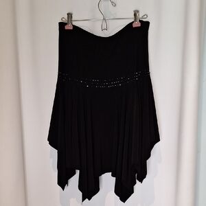 Vintage Y2K Colours 2 In 1 Tube Top/skirt Black Hankerchef Style